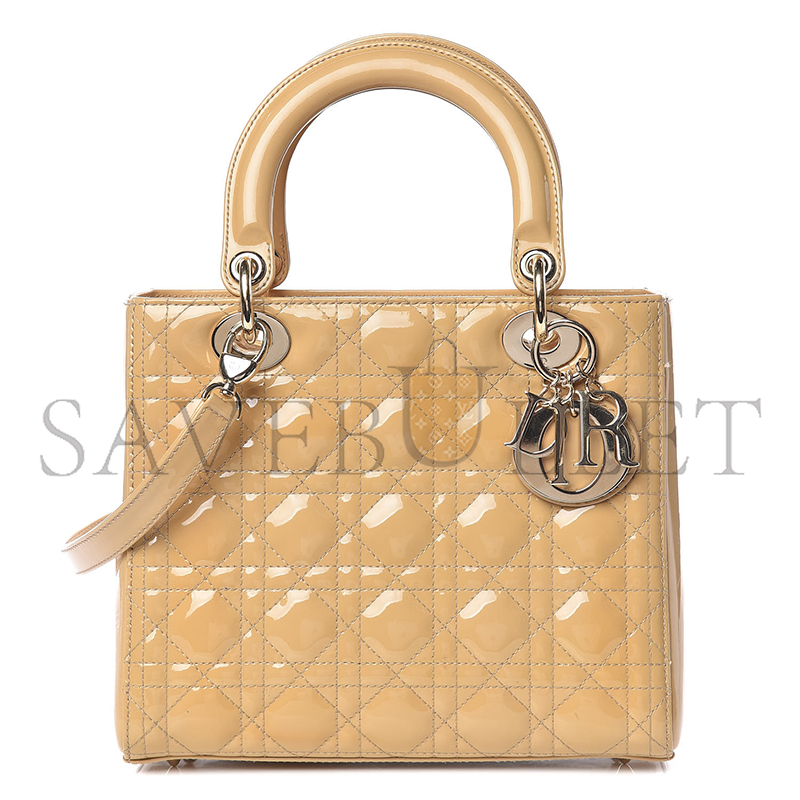D*or patent cannage medium lady D*or beige (23*20*12.1cm)